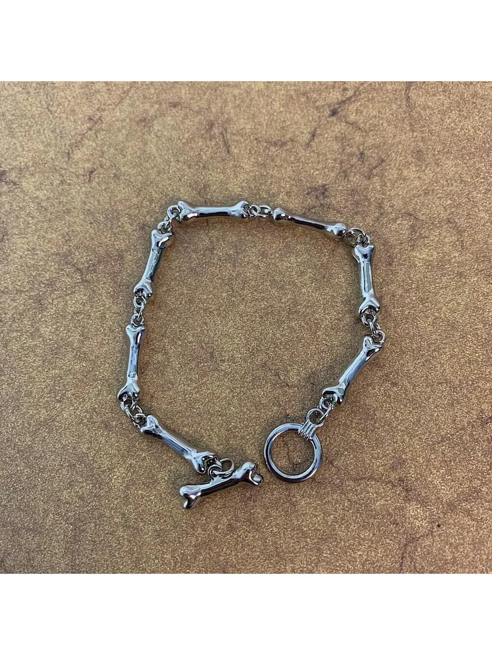 Bone Stainless steel Y2k 2000s style Cuban Link Bracelet. 8.5 inches length